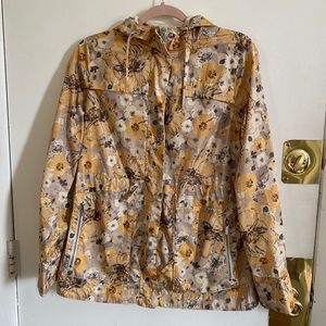 Merona Yellow Floral Rain Coat